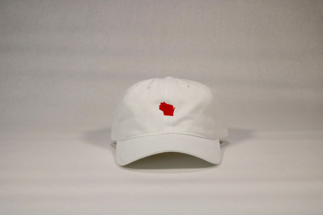 White / Red Wisconsin Hat